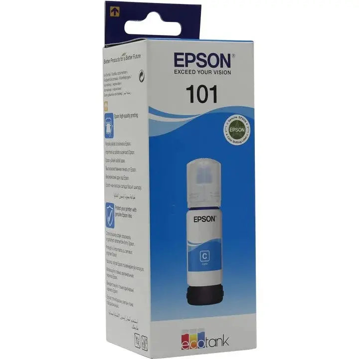 Original Epson 101 EcoTank Cyan Ink Bottle Inkvantage (Pvt) Ltd