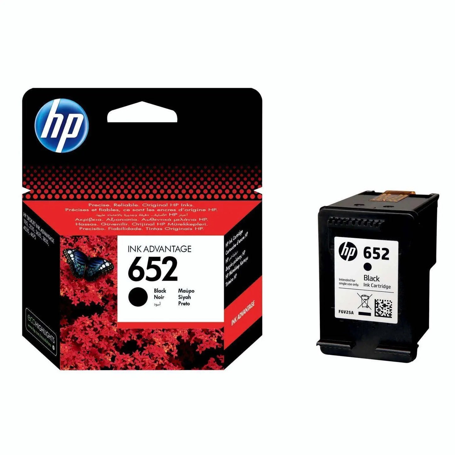 hp F6V25AE no.652 BK Ink Cartridge HP