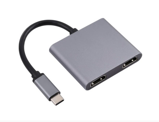 2 IN 1 TYPE C TO X2 HDTV HUB