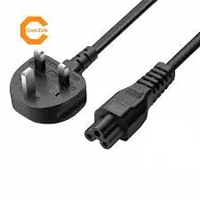AC Power Cable with Fused CloverLeaf UK 3 Pin Plug